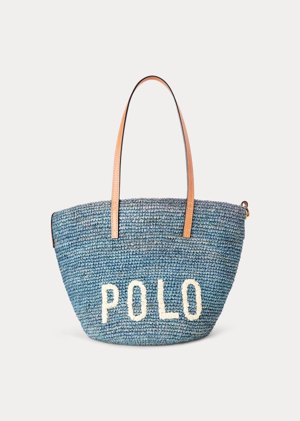 Sacolas Polo Ralph Lauren Raffia Medium Mulher 40812-FHLB